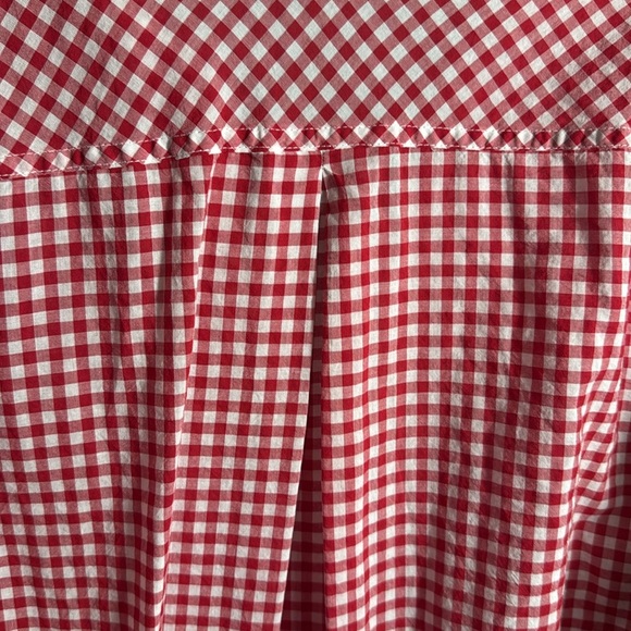 Catherines blouse top 1X plus size Red‎ White 3/4 Sleeve Button Down Shirt 16 18 - Picture 9 of 13